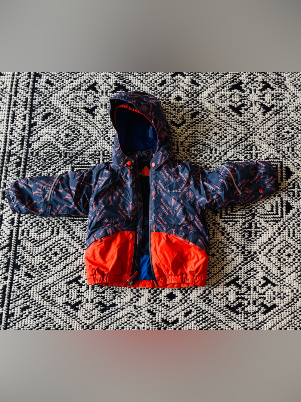 Patagonia Snow Pile Jacket 2T Blue and Orange Hooded Ski Jacket